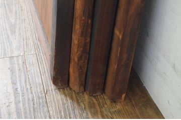 アンティーク建具　あたたかみのある木の味わいが感じられる舞良戸窓4枚セット(まいらど、板戸、引き戸)(R-065322)