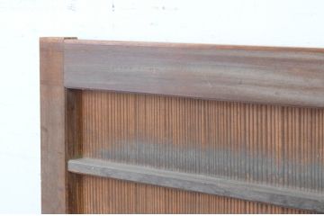 アンティーク建具　味のある木の風合いが魅力的な舞良戸窓2枚セット(まいらど、板戸、引き戸)(R-065323)