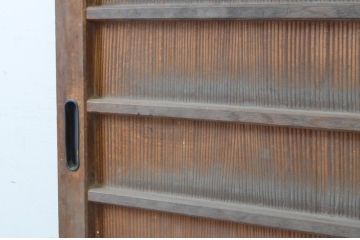 アンティーク建具　味のある木の風合いが魅力的な舞良戸窓2枚セット(まいらど、板戸、引き戸)(R-065323)