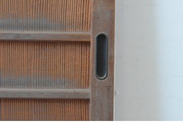 アンティーク建具　味のある木の風合いが魅力的な舞良戸窓2枚セット(まいらど、板戸、引き戸)(R-065323)