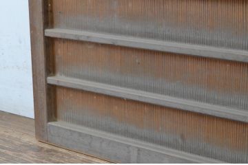 アンティーク建具　味のある木の風合いが魅力的な舞良戸窓2枚セット(まいらど、板戸、引き戸)(R-065323)