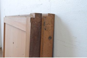 アンティーク建具　味のある木の風合いが魅力的な舞良戸窓2枚セット(まいらど、板戸、引き戸)(R-065323)