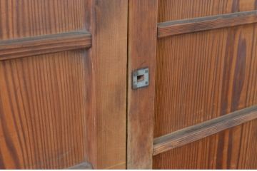 アンティーク建具　昔ながらの和を感じさせる舞良戸窓4枚セット(まいらど、板戸、引き戸)(R-065325)