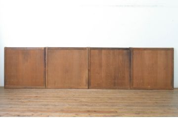 アンティーク建具　昔ながらの和を感じさせる舞良戸窓4枚セット(まいらど、板戸、引き戸)(R-065325)