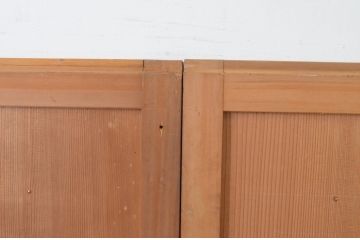 アンティーク建具　昔ながらの和を感じさせる大振りの舞良戸窓2枚セット(まいらど、板戸、引き戸)(R-065337)