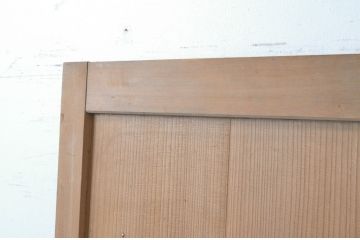 アンティーク建具　細かなマス目(升目)格子が美しい両開き扉1対(2枚セット)(きつね格子、狐格子、窓、木製戸)(R-065338)