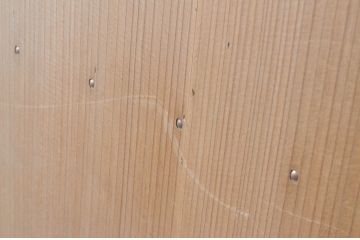 アンティーク建具　細かなマス目(升目)格子が美しい両開き扉1対(2枚セット)(きつね格子、狐格子、窓、木製戸)(R-065338)