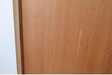 アンティーク建具　細かなマス目(升目)格子が美しい両開き扉1対(2枚セット)(きつね格子、狐格子、窓、木製戸)(R-065339)