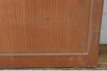 アンティーク建具　縦でも横でも使えるマス目(升目)格子の小さな扉1枚(きつね格子、狐格子、窓、木製戸)(R-065340)