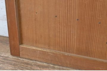 アンティーク建具　縦でも横でも使えるマス目(升目)格子の小さな扉1枚(きつね格子、狐格子、窓、木製戸)(R-065341)