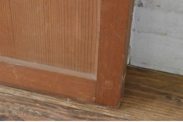 アンティーク建具　縦でも横でも使えるマス目(升目)格子の小さな扉1枚(きつね格子、狐格子、窓、木製戸)(R-065341)