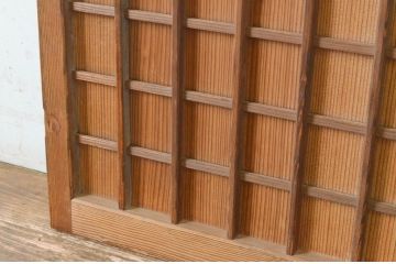 アンティーク建具　縦でも横でも使えるマス目(升目)格子の小さな扉1枚(きつね格子、狐格子、窓、木製戸)(R-065343)