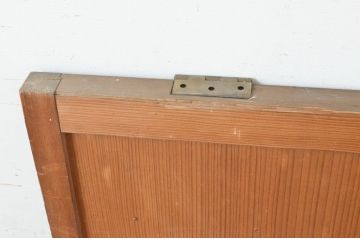 アンティーク建具　縦でも横でも使えるマス目(升目)格子の小さな扉1枚(きつね格子、狐格子、窓、木製戸)(R-065343)