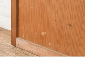 アンティーク建具　縦でも横でも使えるマス目(升目)格子の小さな扉1枚(きつね格子、狐格子、窓、木製戸)(R-065343)