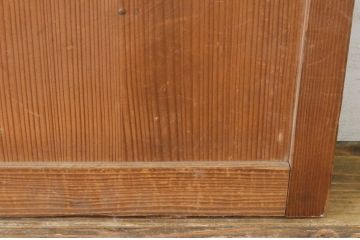 アンティーク建具　縦でも横でも使えるマス目(升目)格子の小さな扉1枚(きつね格子、狐格子、窓、木製戸)(R-065343)