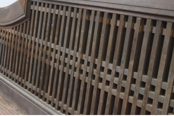 アンティーク建具　型変わりの格子欄間1枚(明かり取り、明り取り)(R-065344)
