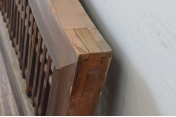 アンティーク建具　型変わりの格子欄間1枚(明かり取り、明り取り)(R-065344)