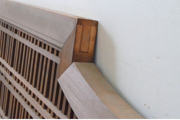 アンティーク建具　型変わりの格子欄間1枚(明かり取り、明り取り)(R-065345)