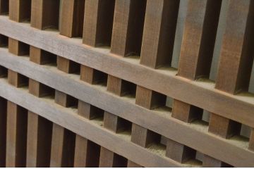 アンティーク建具　型変わりの格子欄間1枚(明かり取り、明り取り)(R-065346)