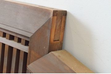 アンティーク建具　型変わりの格子欄間1枚(明かり取り、明り取り)(R-065346)
