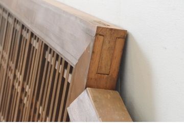アンティーク建具　型変わりの格子欄間1枚(明かり取り、明り取り)(R-065347)