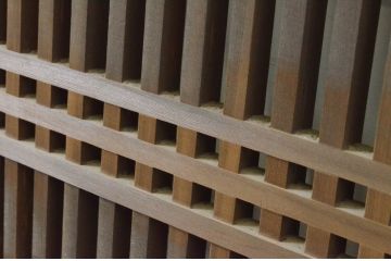 アンティーク建具　型変わりの格子欄間1枚(明かり取り、明り取り)(R-065347)
