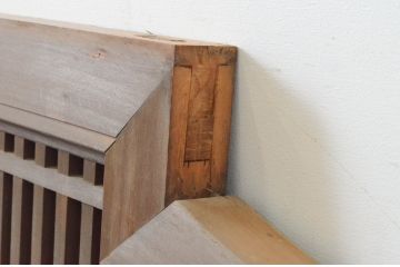 アンティーク建具　型変わりの格子欄間1枚(明かり取り、明り取り)(R-065347)