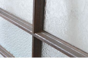 アンティーク建具　大正ロマン　古い洋館の両開き窓1対(2枚セット、一対、ガラス戸、引き戸)(R-065349)