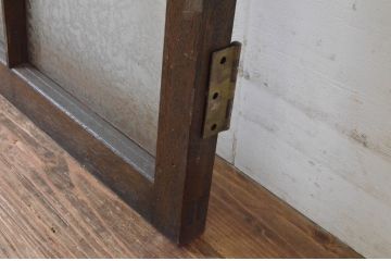 アンティーク建具　大正ロマン　古い洋館の両開き窓1対(2枚セット、一対、ガラス戸、引き戸)(R-065349)