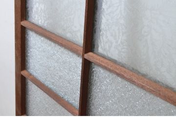 アンティーク建具　大正ロマン　古い洋館の両開き窓1対(2枚セット、一対、ガラス戸、引き戸)(R-065349)