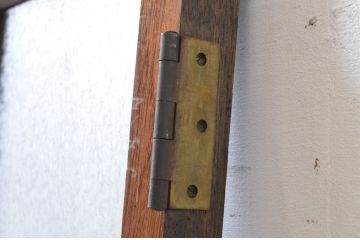 アンティーク建具　大正ロマン　古い洋館の両開き窓1対(2枚セット、一対、ガラス戸、引き戸)(R-065349)