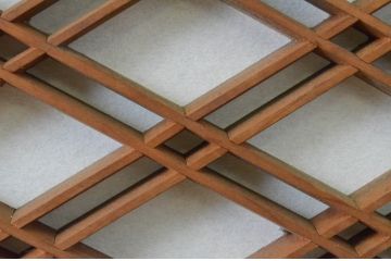 アンティーク建具　上品な黒漆枠が魅力の組子欄間1枚(明かり取り、明り取り)(R-065352)