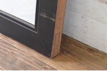 アンティーク建具　上品な黒漆枠が魅力の組子欄間1枚(明かり取り、明り取り)(R-065352)
