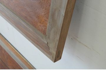 アンティーク建具　落ち着きのある透かし彫りが魅力の欄間2枚セット(明かり取り、明り取り)(R-065355)
