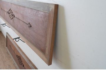 アンティーク建具　落ち着きのある透かし彫りが魅力の欄間2枚セット(明かり取り、明り取り)(R-065355)