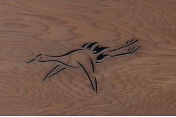 アンティーク建具　野でたわむれる鳥が透かし彫りで表現された欄間2枚セット(明かり取り、明り取り)(R-065357)