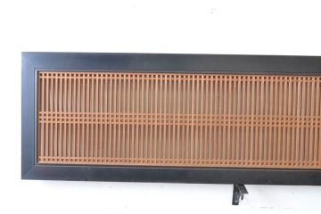 アンティーク建具　特大サイズ!!黒漆塗り枠が美しい存在感のある格子欄間2枚セット(明かり取り、明り取り)(R-065358)