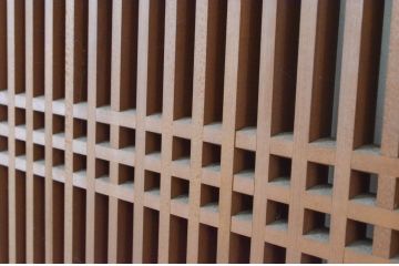 アンティーク建具　特大サイズ!!黒漆塗り枠が美しい存在感のある格子欄間2枚セット(明かり取り、明り取り)(R-065358)