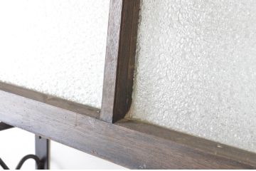 アンティーク建具　大正ロマンの古い洋館で使われていたグレモン錠付き両開き窓と明かり取りのセット(突き出し窓、ガラス扉、明かり取り、明り取り)(R-065360)