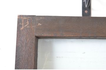 アンティーク建具　大正ロマンの古い洋館で使われていたグレモン錠付き両開き窓と明かり取りのセット(突き出し窓、ガラス扉、明かり取り、明り取り)(R-065360)