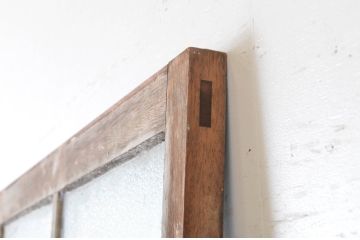 アンティーク建具　大正ロマンの古い洋館で使われていたグレモン錠付き両開き窓と明かり取りのセット(突き出し窓、ガラス扉、明かり取り、明り取り)(R-065360)