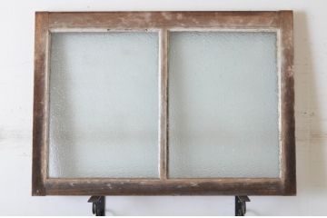 アンティーク建具　大正ロマンの古い洋館で使われていたグレモン錠付き両開き窓と明かり取りのセット(突き出し窓、ガラス扉、明かり取り、明り取り)(R-065361)