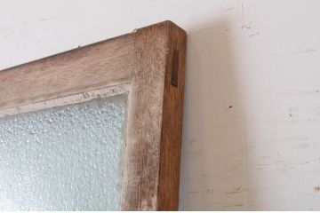 アンティーク建具　大正ロマンの古い洋館で使われていたグレモン錠付き両開き窓と明かり取りのセット(突き出し窓、ガラス扉、明かり取り、明り取り)(R-065361)