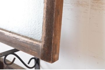 アンティーク建具　大正ロマンの古い洋館で使われていたグレモン錠付き両開き窓と明かり取りのセット(突き出し窓、ガラス扉、明かり取り、明り取り)(R-065361)