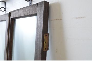 アンティーク建具　大正ロマン　古い洋館で使われていたグレモン錠付き両開き窓と明かり取りのセット(突き出し窓、ガラス扉、明り取り)(R-065362)