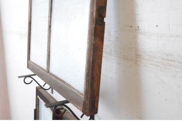 アンティーク建具　大正ロマン　古い洋館で使われていたグレモン錠付き両開き窓と明かり取りのセット(突き出し窓、ガラス扉、明り取り)(R-065362)
