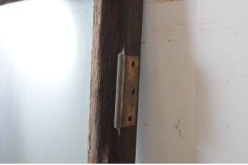 アンティーク建具　大正ロマン　古い洋館で使われていたグレモン錠付き両開き窓と明かり取りのセット(突き出し窓、ガラス扉、明り取り)(R-065362)