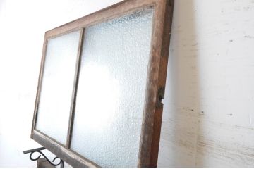 アンティーク建具　大正ロマン　古い洋館で使われていたグレモン錠付き両開き窓と明かり取りのセット(突き出し窓、ガラス扉、明り取り)(R-065363)