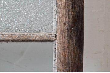 アンティーク建具　大正ロマン　古い洋館で使われていたグレモン錠付き両開き窓と明かり取りのセット(突き出し窓、ガラス扉、明り取り)(R-065363)