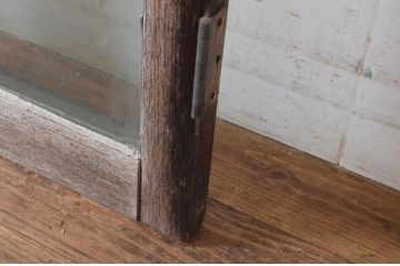 アンティーク建具　大正ロマン　古い洋館で使われていたグレモン錠付き両開き窓と明かり取りのセット(突き出し窓、ガラス扉、明り取り)(R-065363)